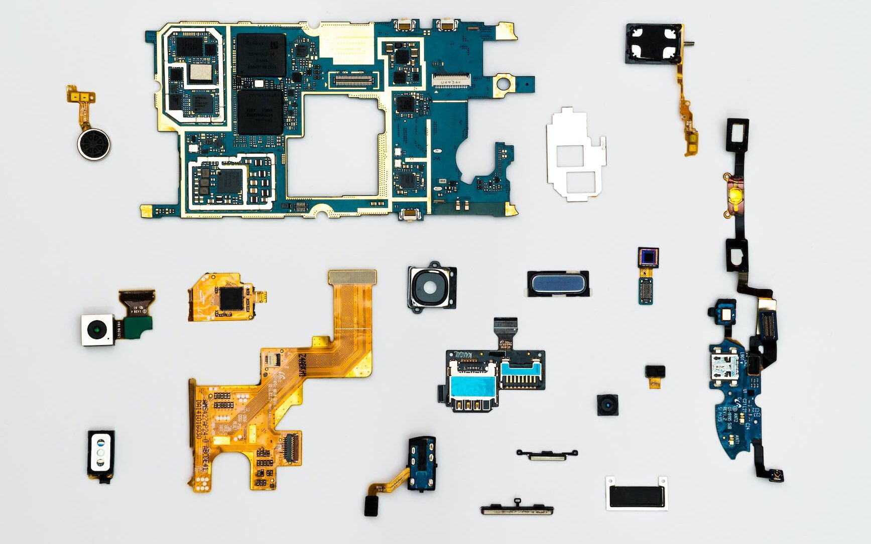 blue and yellow phone modules